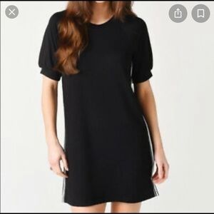 BB Dakota Black T Shirt Dress with Side Stripe